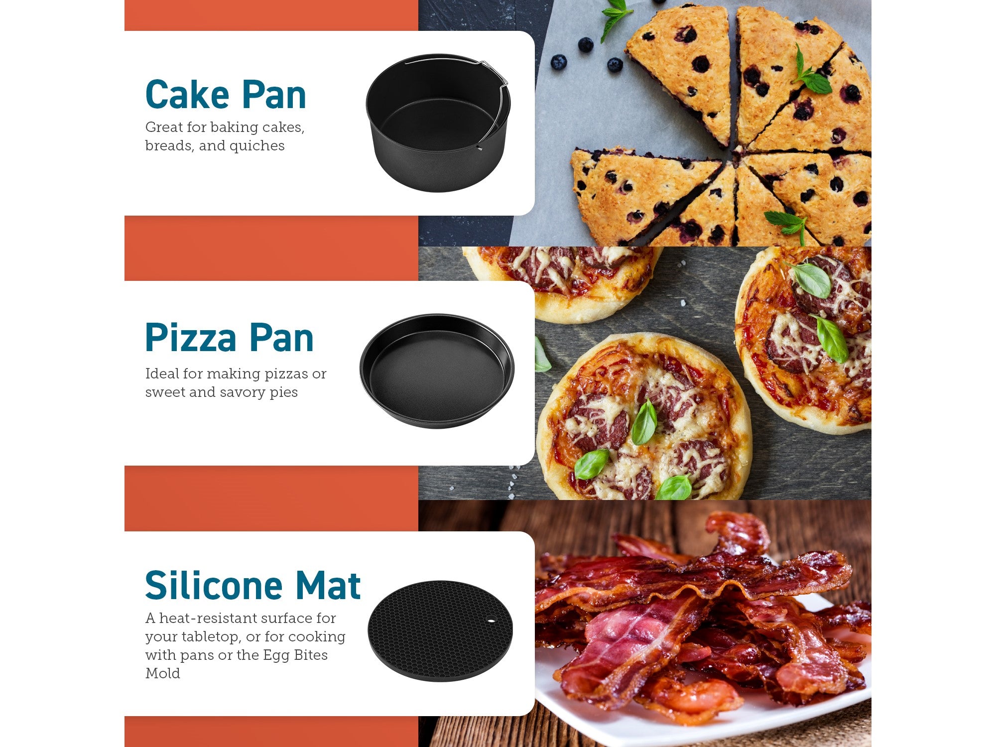 Tillbehörssett 2 till Cosori Airfryer 5.5 Liter