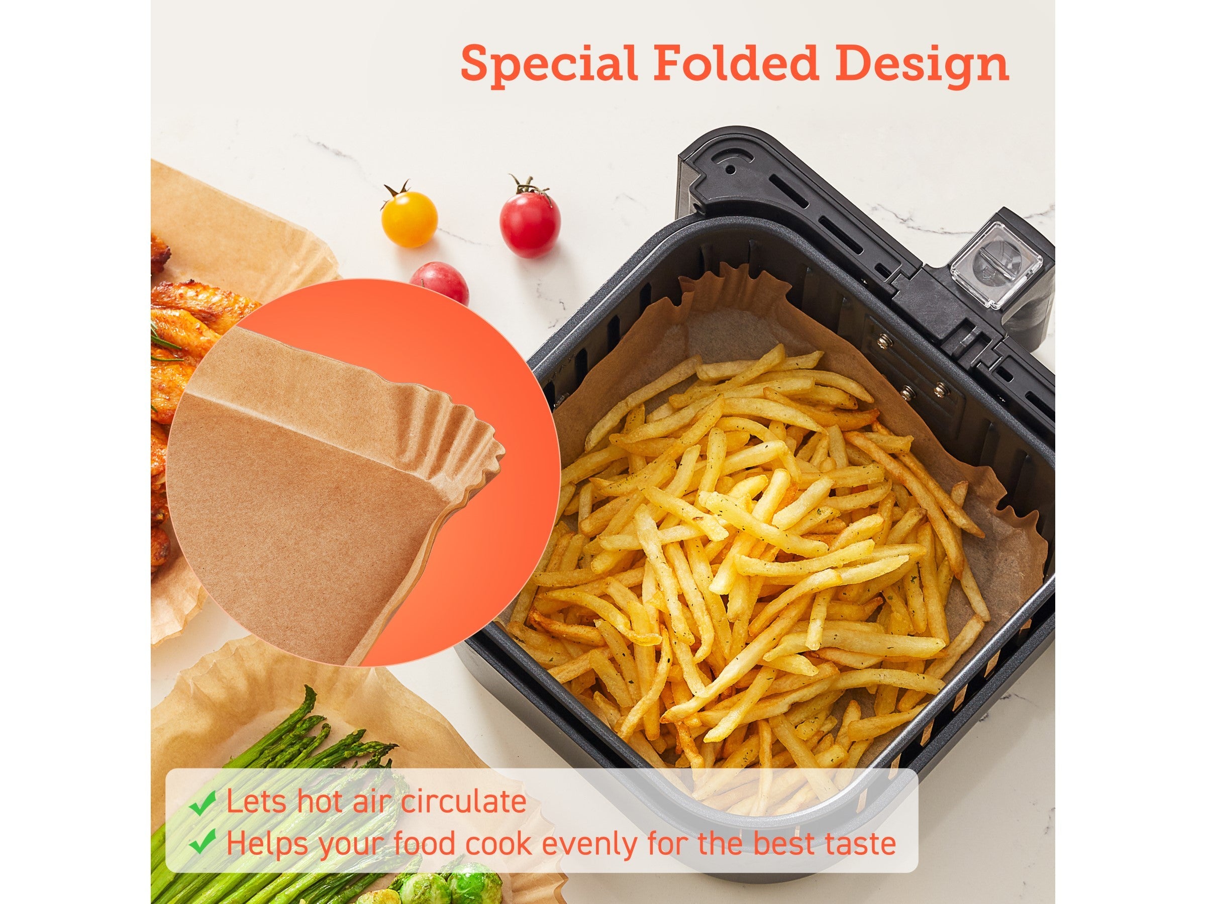 Bakpapper till Airfryer 6 liter (100 stk)