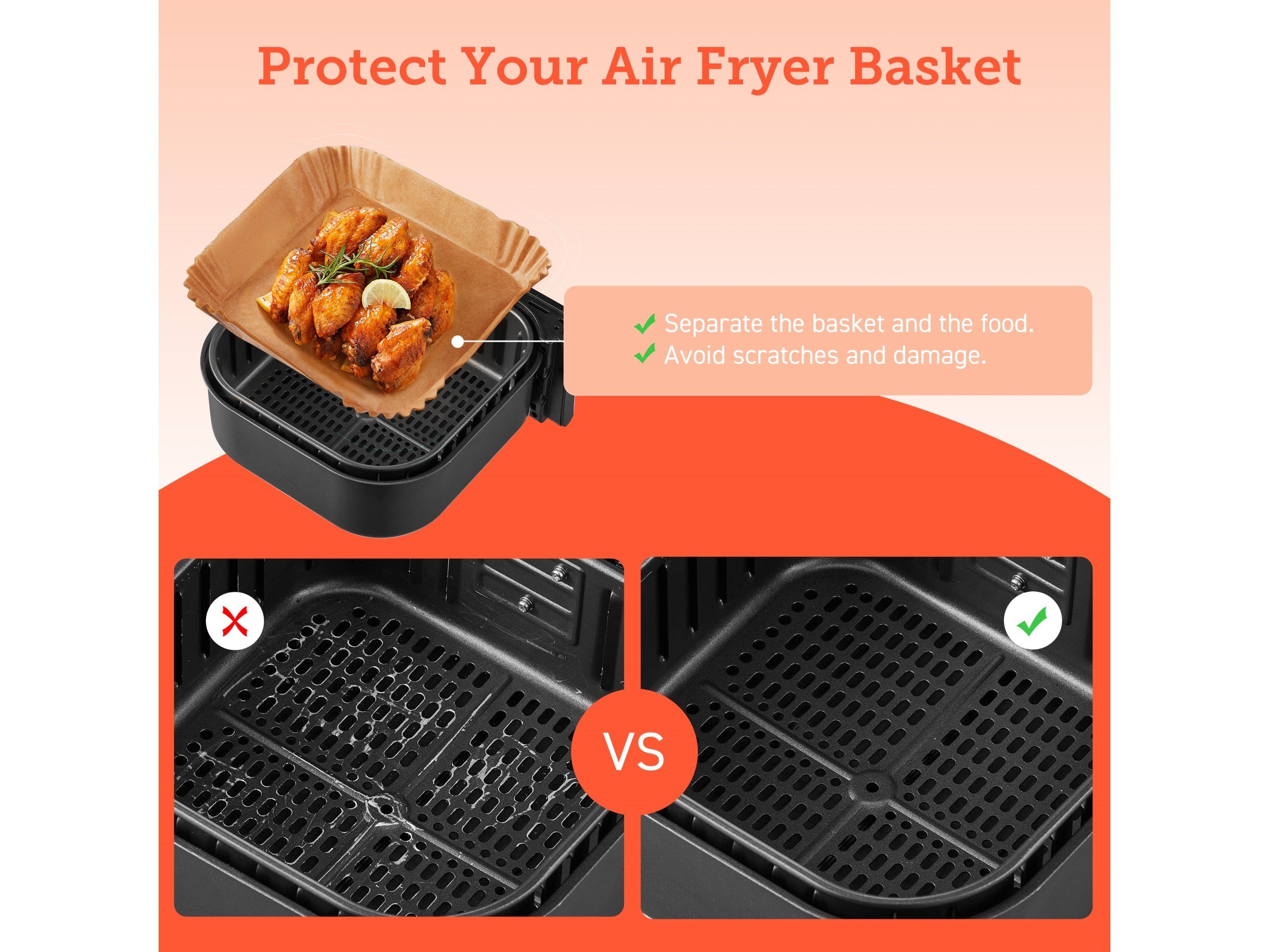 Bakpapper till Airfryer 6 liter (100 stk)